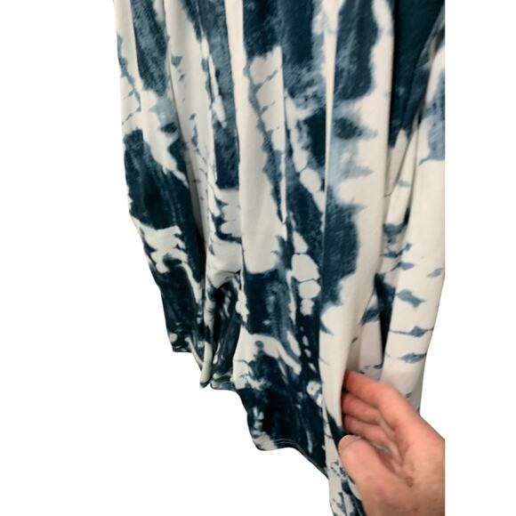 5XL Womens Soft Tie Dye Romper Blue White Pockets - Picture 5 of 9